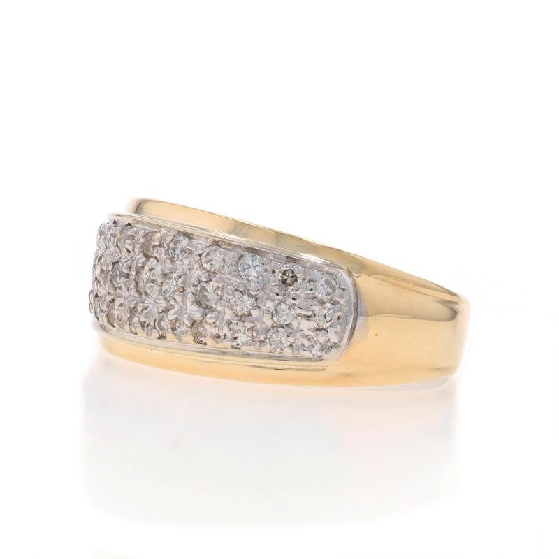 Yellow Gold Pave Diamond Cluster Band - 14k Round Brilliant .40ctw Ring In Excellent Condition In Greensboro, NC