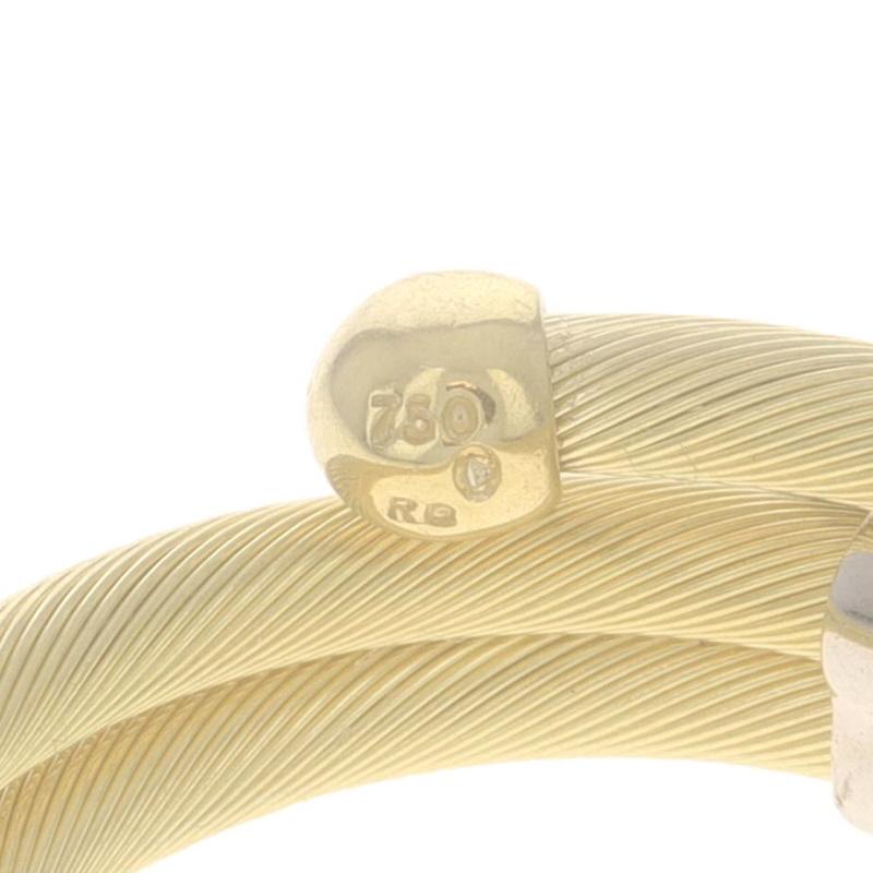 Or Jaune Pave Diamond Cluster Bypass Band -18k Rnd .15ctw Wire Wrap Ring Sz 6 en vente 2