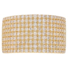 Anillo de oro amarillo con racimo de diamantes - 14k talla única 1.50ctw