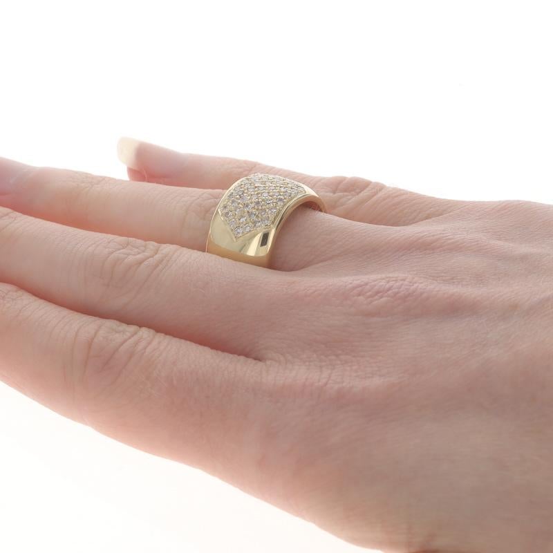 Women's Yellow Gold Pavé Diamond Cluster Cocktail Band - 18k Single Cut .50ctw Ring For Sale