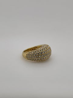 Yellow Gold Pavé Diamond Domed Ring