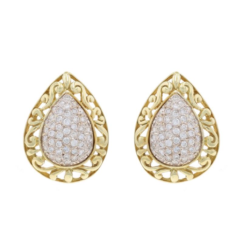 Contenu métallique : Or jaune 14k et or blanc 14k

Informations sur les pierres

Diamants naturels
Carat(s) : 2.50ctw
Coupe : Brillant rond
Couleur : H - I - J
Clarté : VS1 - SI2 (la plupart VS)

Total des carats : 2.50ctw

Style : Gros clou à