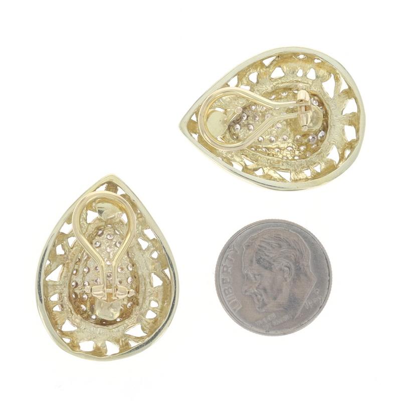 Clous d'oreilles en or jaune pavé de diamants en forme de grande grappe - 14k Rd 2,50ctw Excellent état - En vente à Greensboro, NC