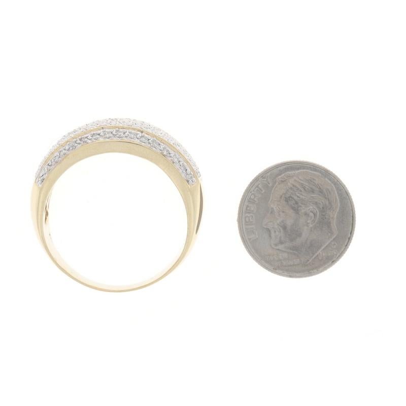 Yellow Gold Pave Diamond Men's Ring - 14k Single Cut .75ctw Bling 3