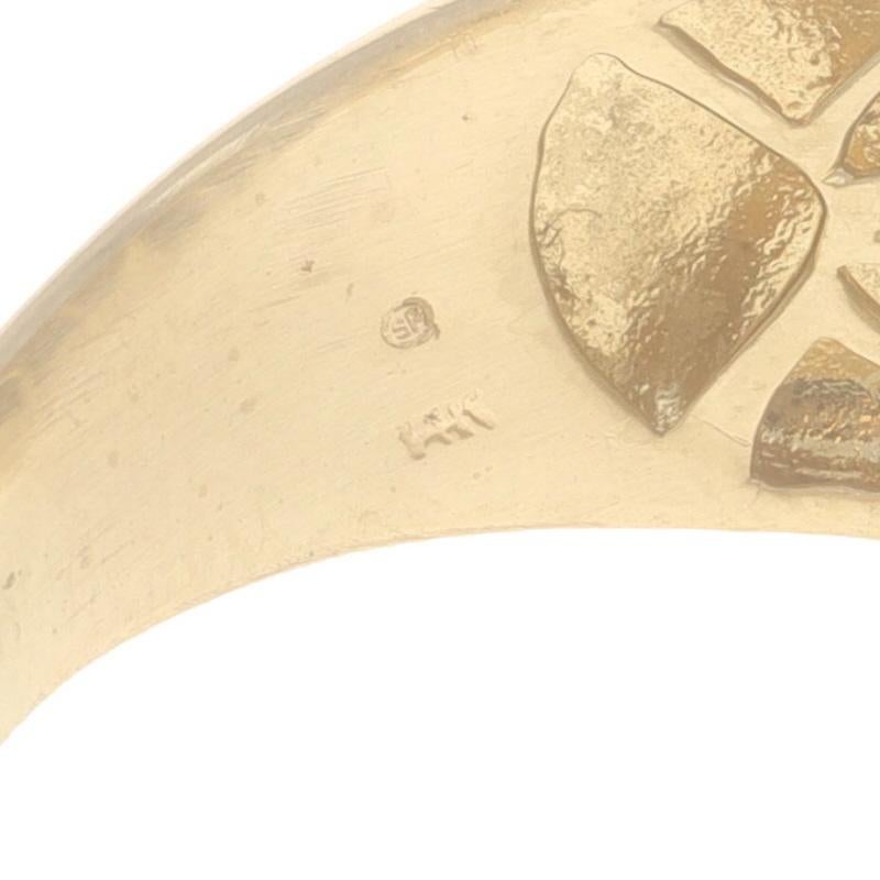 Yellow Gold Pave Diamond Men's Ring - 14k Single Cut .75ctw Bling 4