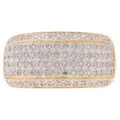 Anello da uomo in oro giallo con pavé di diamanti - 14k Single Cut .75ctw Bling