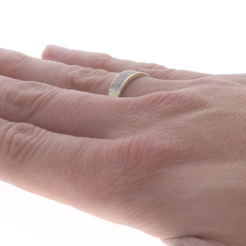 Gelbgold Pavé Diamant Männer Ehering - 10k Single Cut .21ctw Ring Damen