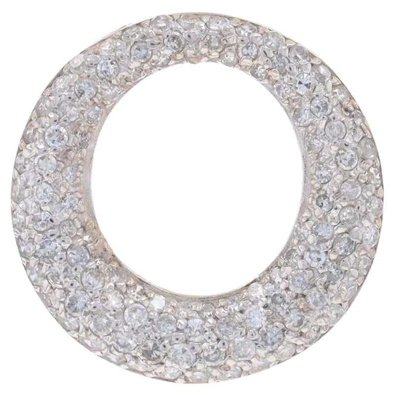Gelbgold Pavé Diamant-Anhänger - 14k Single Cut 1,30ctw Eternity Halo Kreis im Angebot