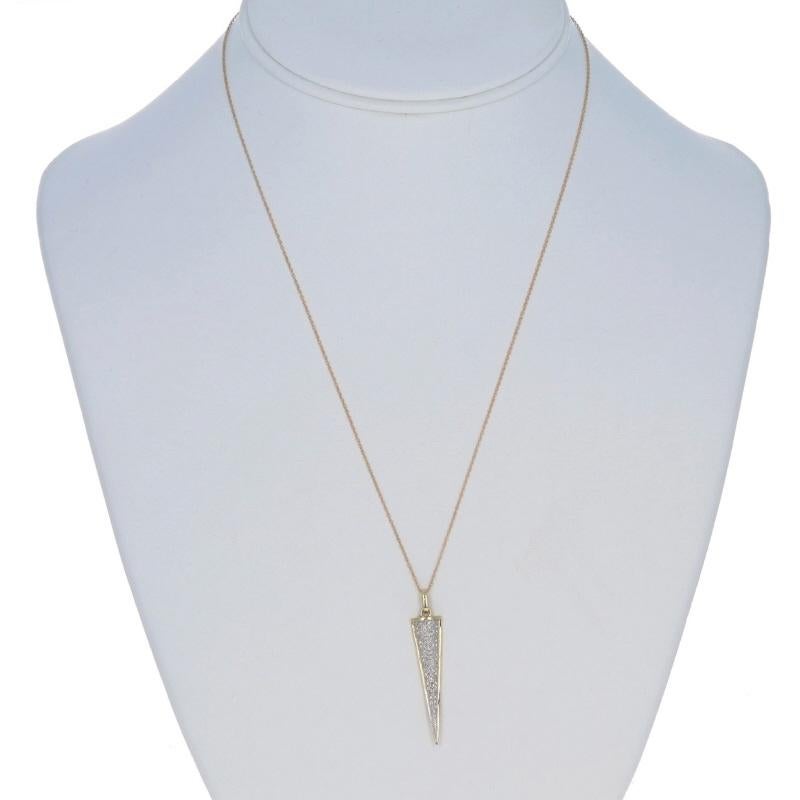 Taille simple Collier en or jaune à pointes de diamants pavés 18 1/4