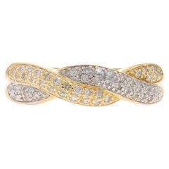 Gelbgold Pavé Diamant Twist Band - 14k Single Cut .13ctw Ring