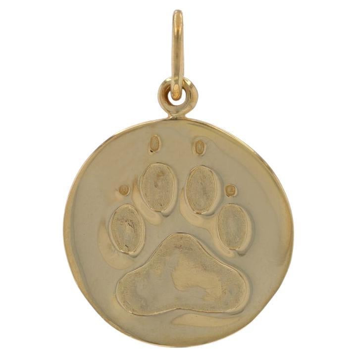 Colgante de Oro Amarillo Huella de Pata - 14k Animales Naturaleza Mascotas