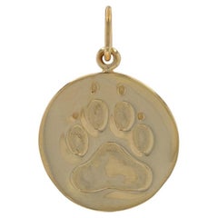 Colgante de Oro Amarillo Huella de Pata - 14k Animales Naturaleza Mascotas