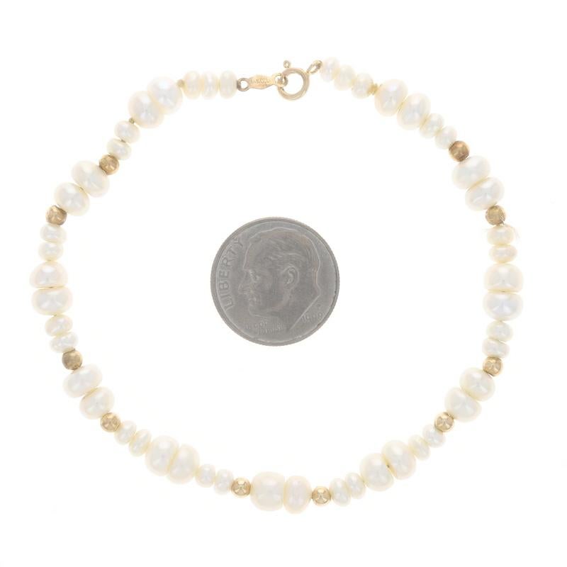 Bracelet en or jaune avec perles 7 1/2