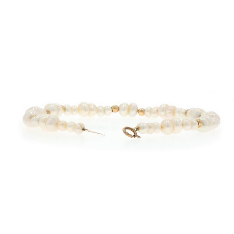 Bracelet en or jaune avec perles - 14k Pour femmes en vente