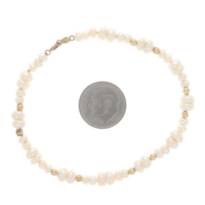 Bracelet en or jaune avec perles - 14k en vente 1