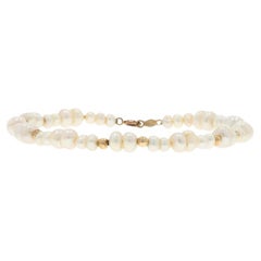 Bracelet en or jaune avec perles - 14k