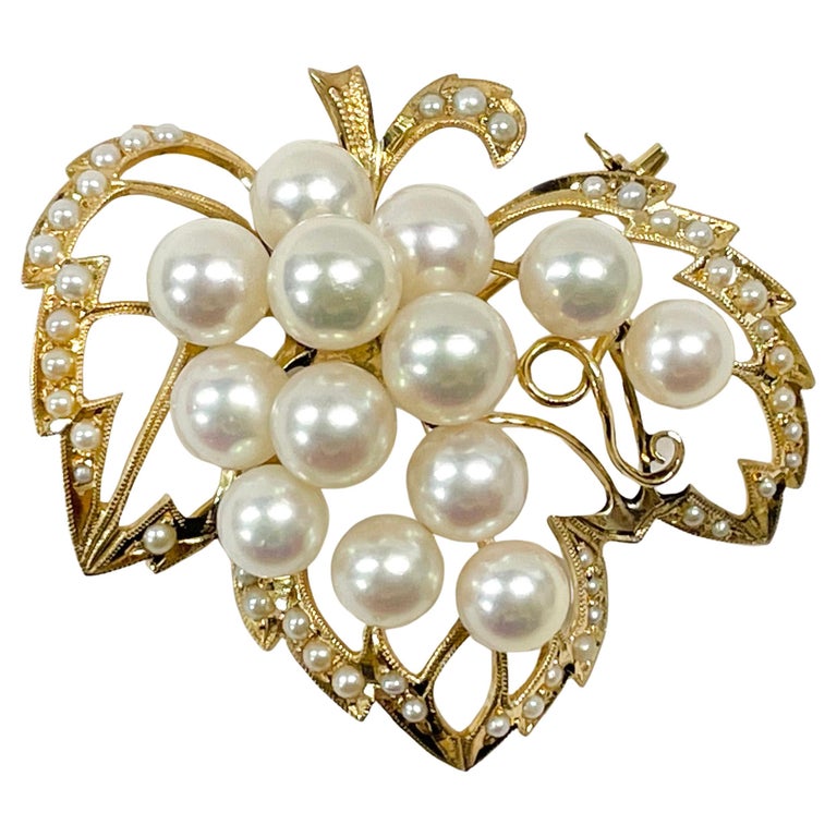 Broche Ancienne En Forme De Feuilles - Style Rétro Vintage En Métal Doré - Occasion En Très Bon état