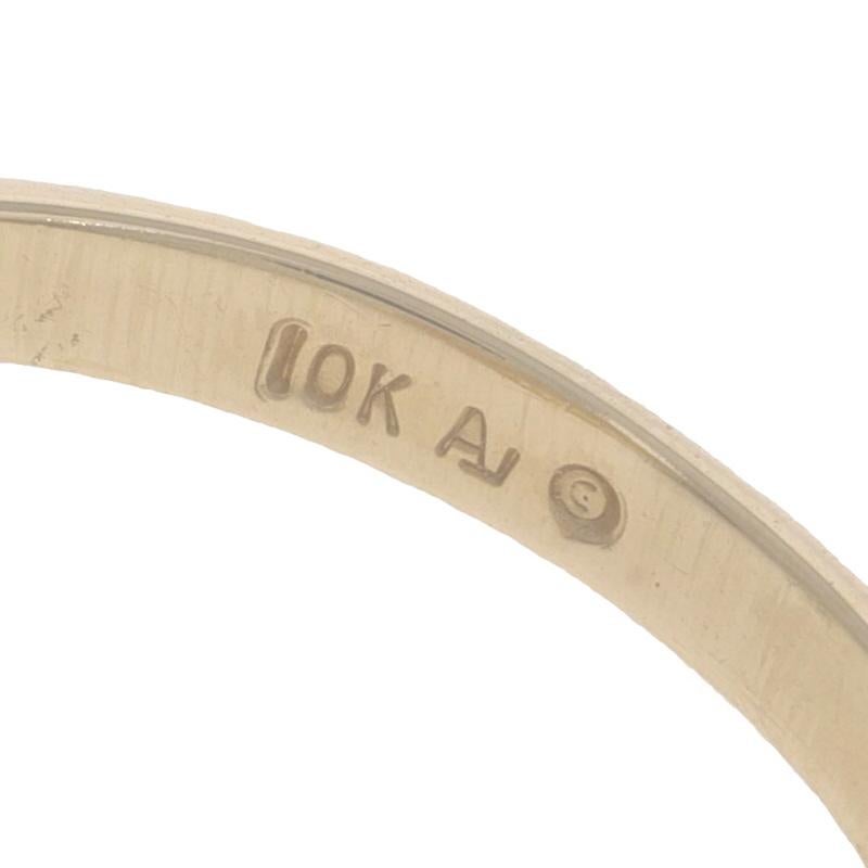 Yellow Gold Pearl Diamond Bypass Ring 10k For Sale 3