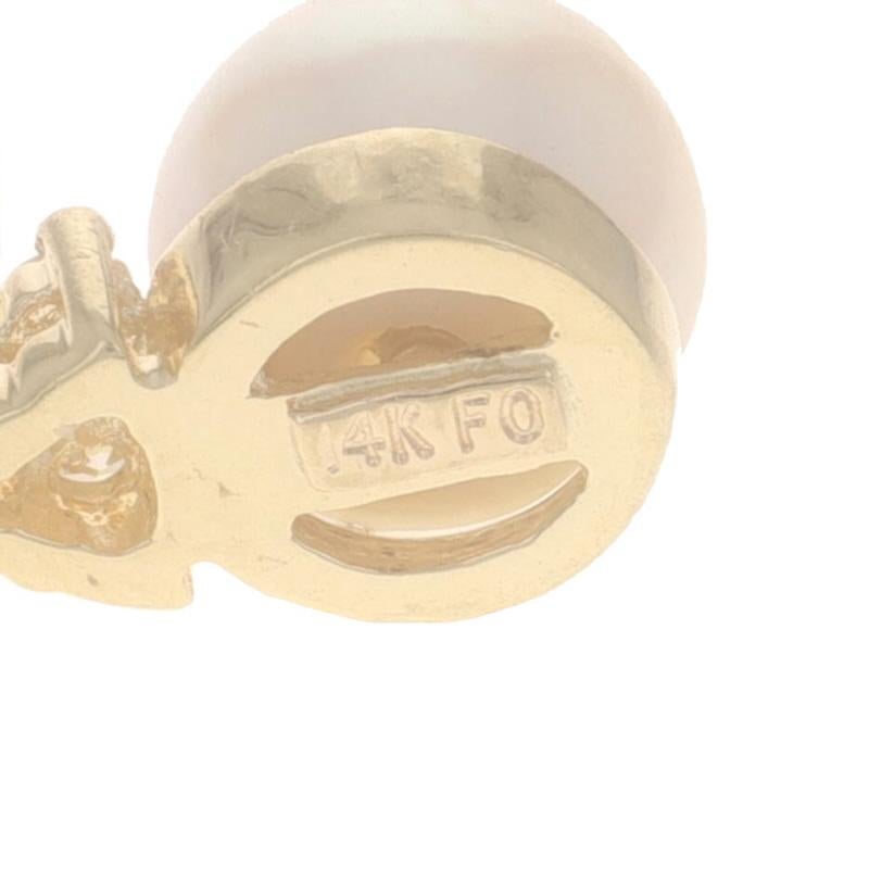 Donna Ciondolo con diamante e perla in oro giallo 14k in vendita