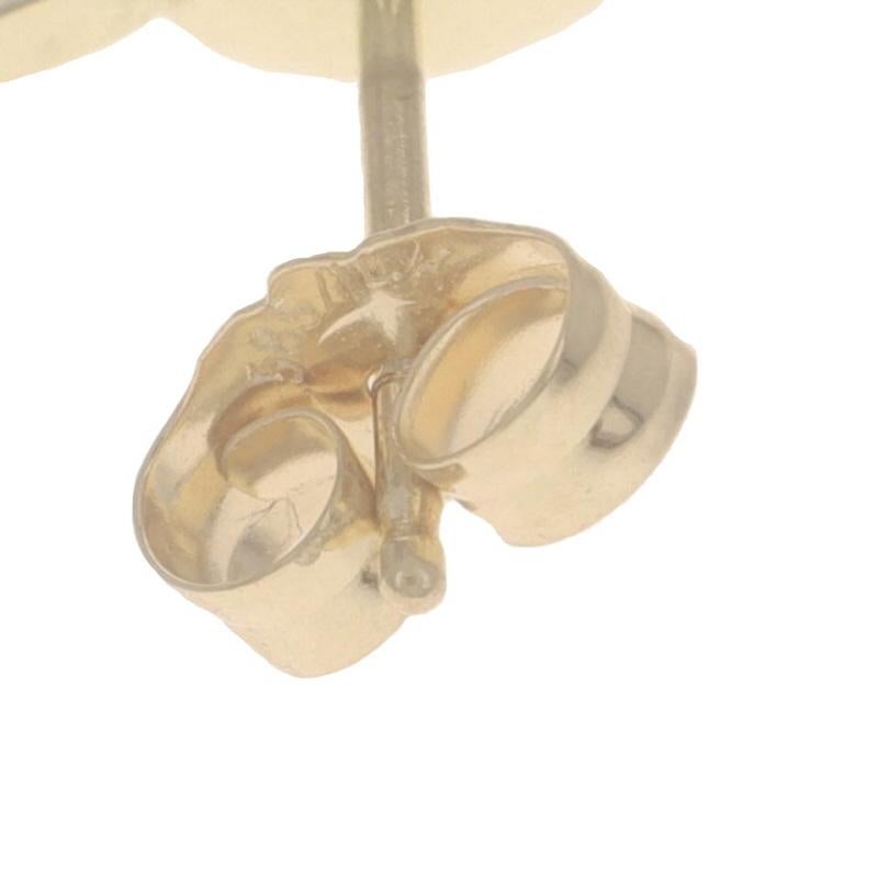 Boucles d'oreilles en or jaune avec perles et diamants - 14k Pierced Pour femmes en vente