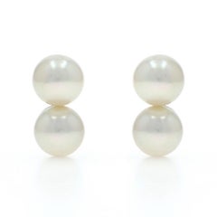 Yellow Gold Pearl Drop Earrings - 10k Pierced