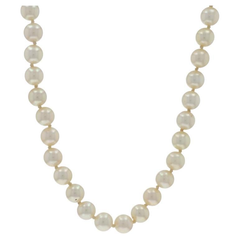 Collier en or jaune avec perles nouées - 14k