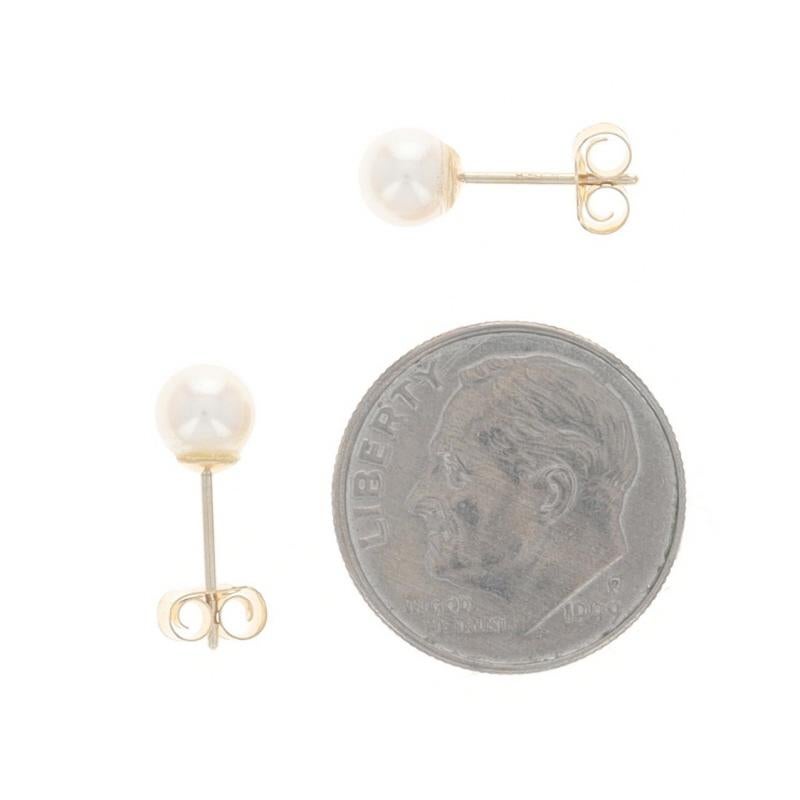 Orecchini con perle in oro giallo - 14 carati - forati In condizioni ottime in vendita a Greensboro, NC