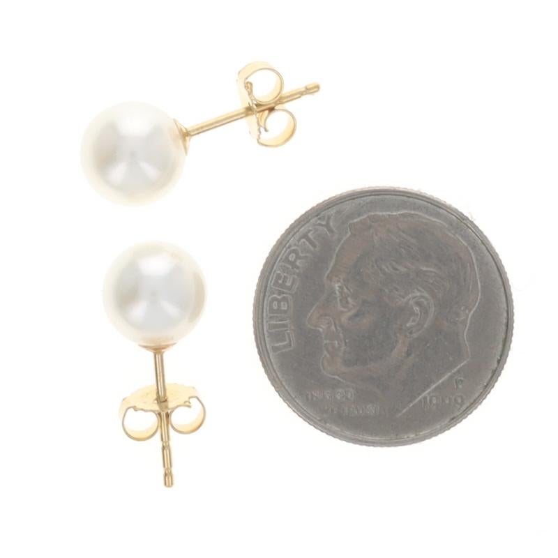 Orecchini con perle in oro giallo - 14 carati - forati In condizioni ottime in vendita a Greensboro, NC