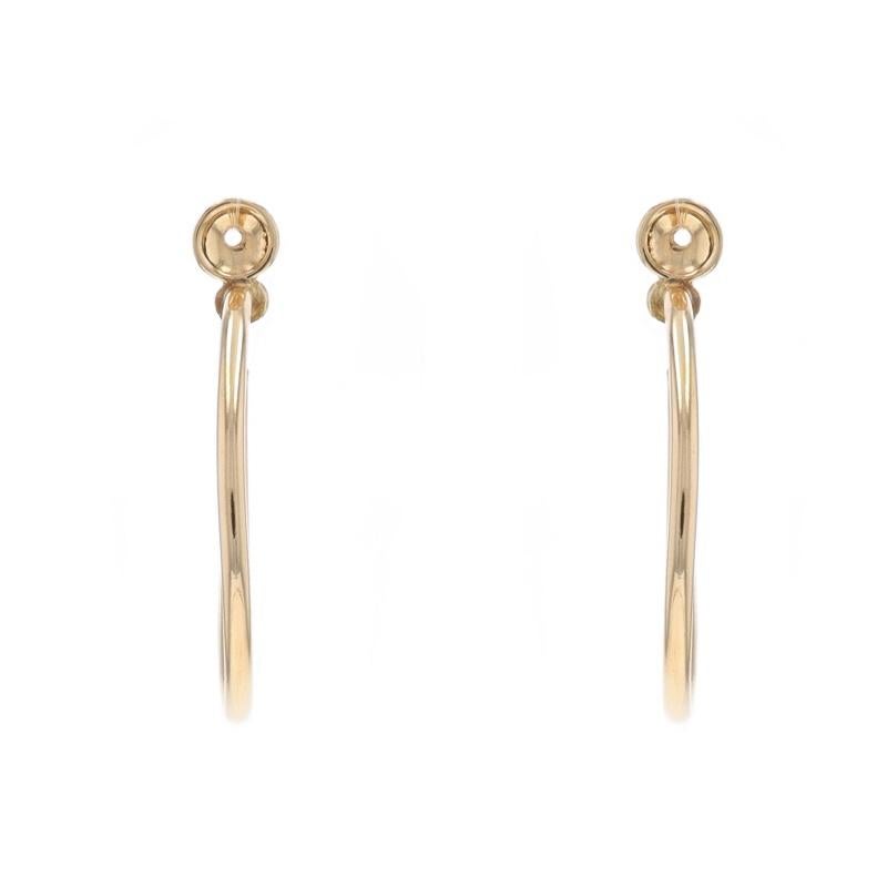 Metal Content: 14k Yellow Gold

Style: Pearl Stud Hoop Earring Enhancer Jackets
Features: Hollow hoop construction for comfortable, all-day wear

Measurements

Deep: 1 3/32