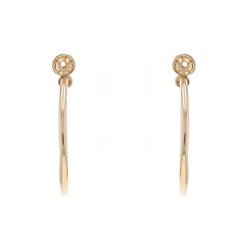 Yellow Gold Pearl Stud Hoop Earring Enhancers - 14k Jackets