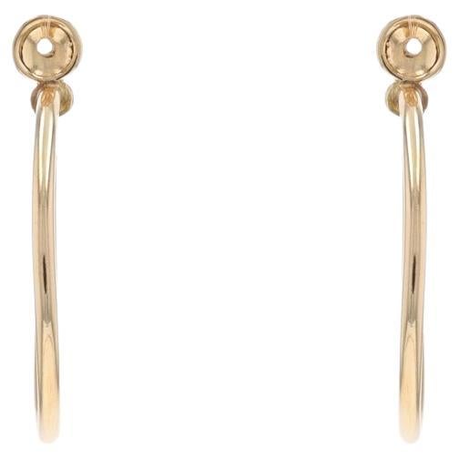 Yellow Gold Pearl Stud Hoop Earring Enhancers - 14k Jackets