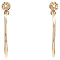 Yellow Gold Pearl Stud Hoop Earring Enhancers - 14k Jackets