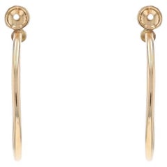 Yellow Gold Pearl Stud Hoop Earring Enhancers - 14k Jackets