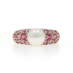 Yellow Gold Pearl Tourmaline Ring - 14k 1.32ctw