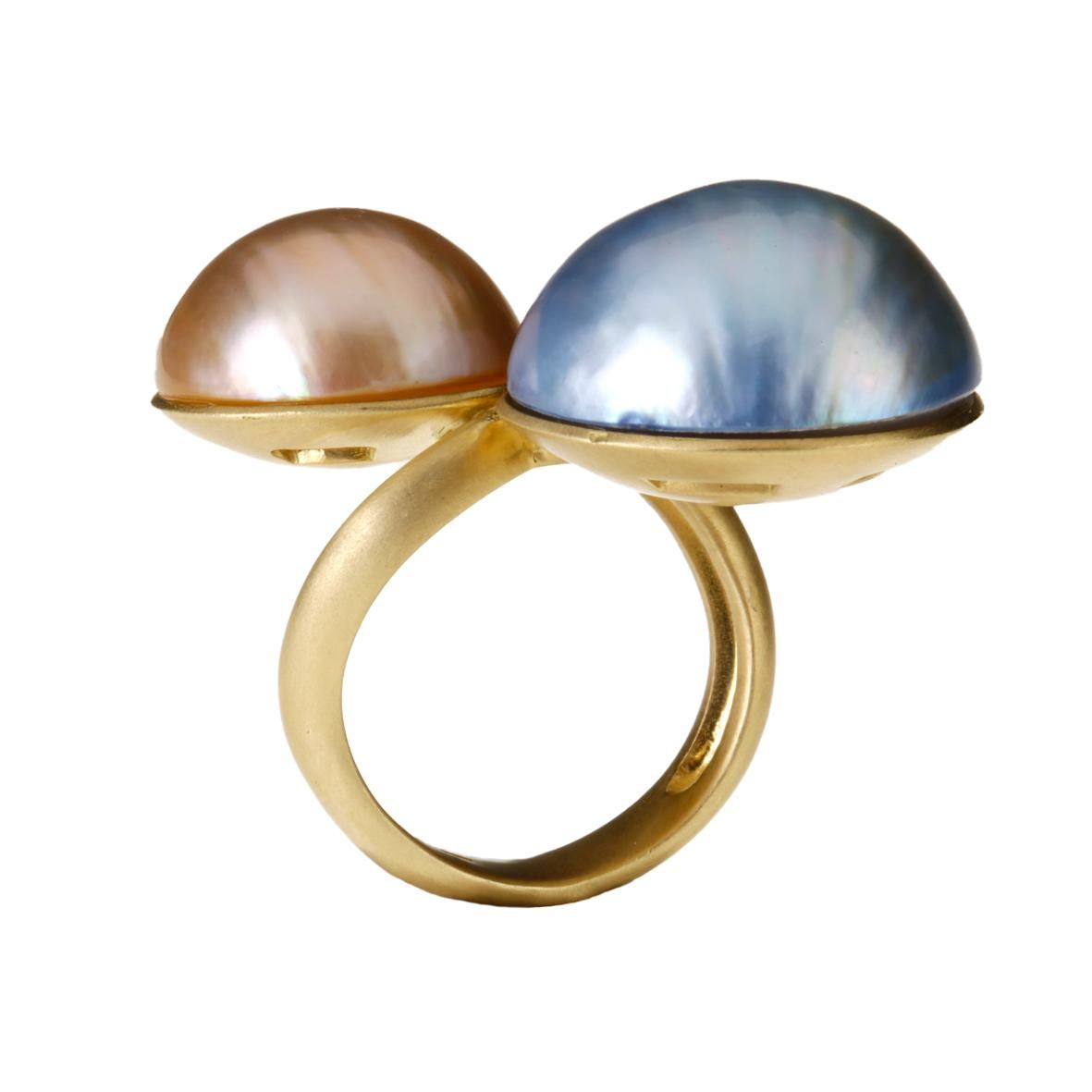 Yellow Gold Pearls Ring In New Condition In Milan, IT