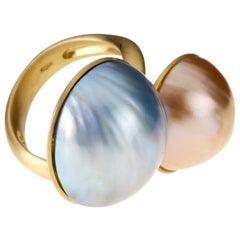 Yellow Gold Pearls Ring