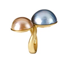 Yellow Gold Pearls Ring