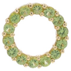 Colgante Eternidad Peridoto Oro Amarillo - 10k Redondo 1.12ctw Love Circle Halo