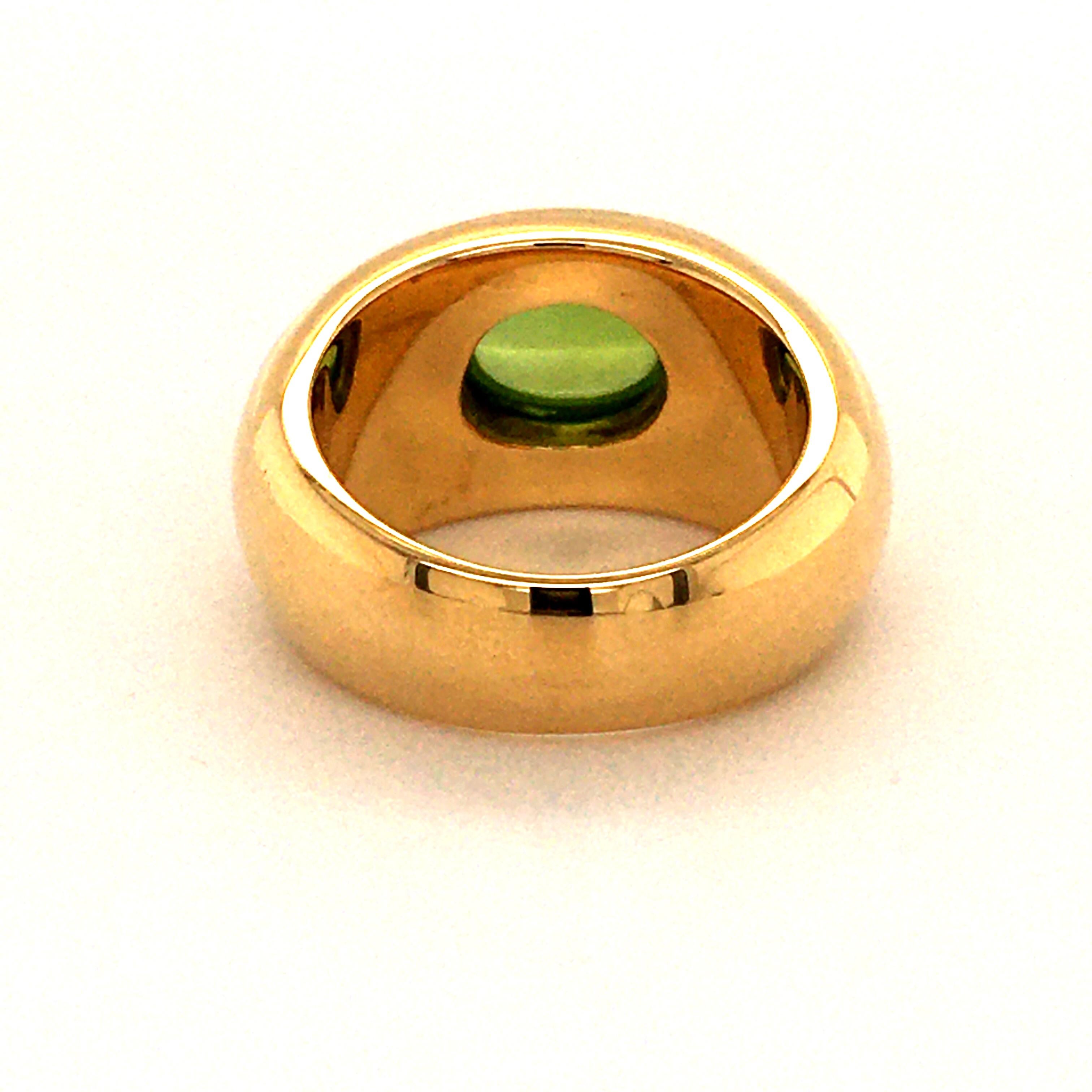 Women's or Men's Yellow Gold Peridot Ring by Bucherer