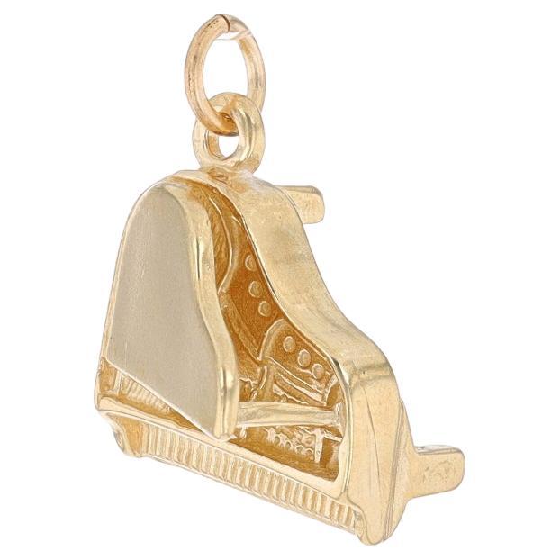 Yellow Gold Piano Charm - 14k Musical Instrument Pianist's Gift For Sale