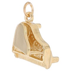 Charm in oro giallo per pianoforte - Regalo per pianista con strumento musicale in 14 carati