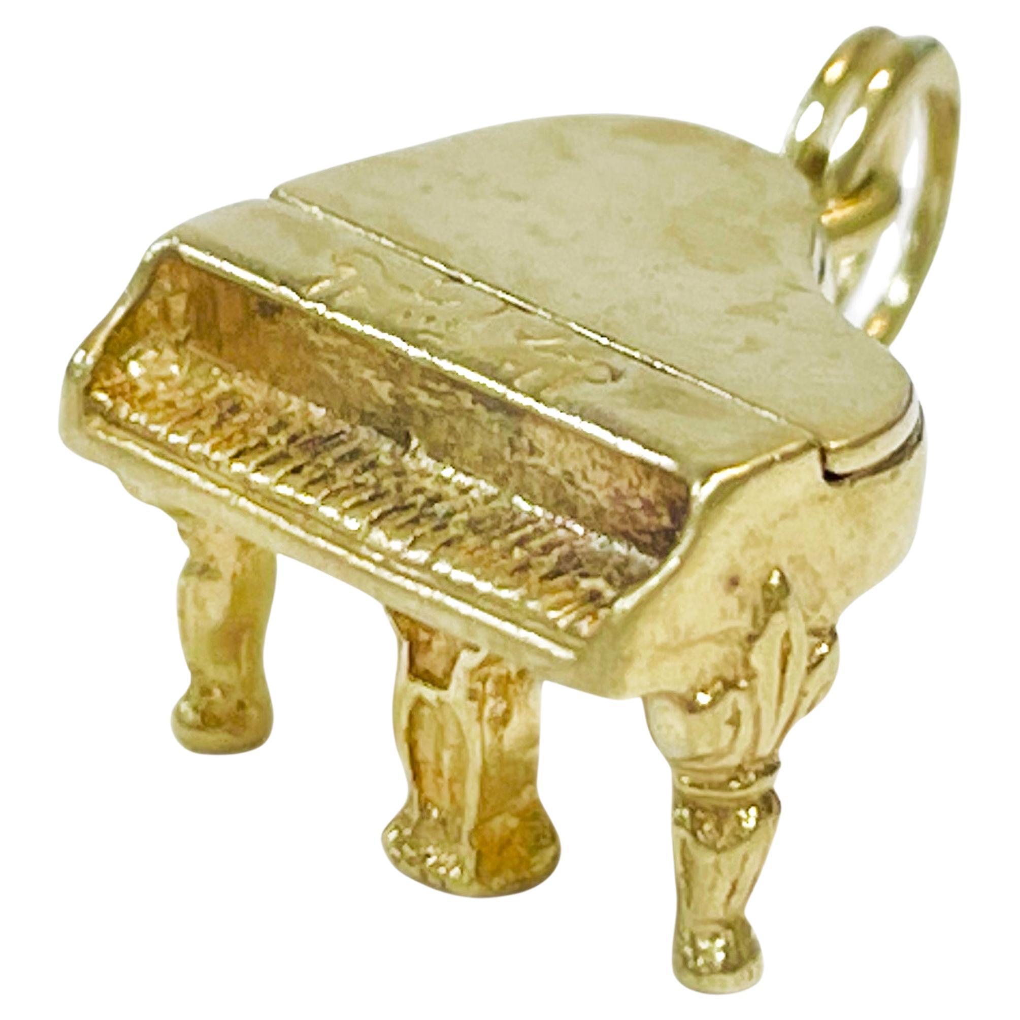 Yellow Gold Piano Charm Pendant