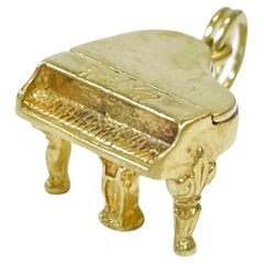 Yellow Gold Piano Charm Pendant