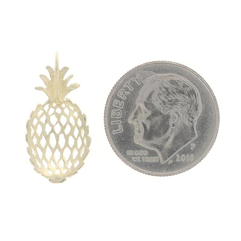 Women's Yellow Gold Pineapple Pendant - 14k Tropical Fruit Hospitality For Sale