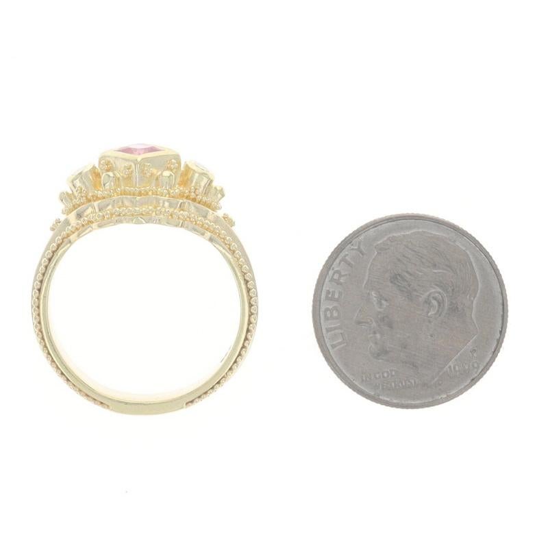 De las mujeres Anillo Oro Amarillo Zafiro Rosa Diamante 5 3/4
