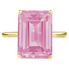 Augustine Jewels Yellow Gold Pink Topaz Ring 