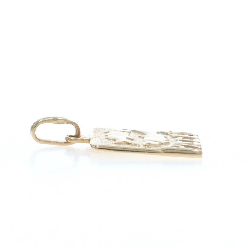 Pendentif Pisces en or jaune 14k breloque Zodiac Excellent état - En vente à Greensboro, NC