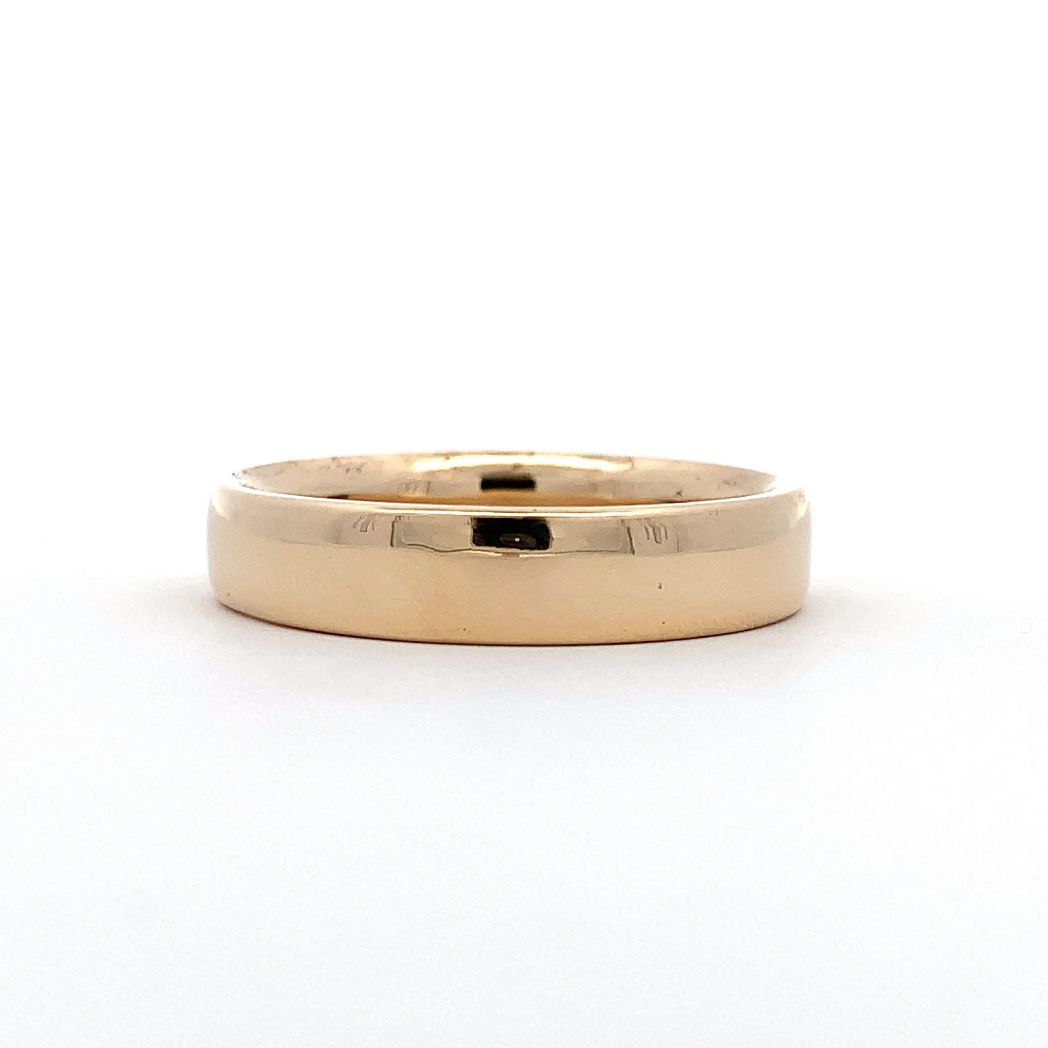 Gelbgold schlichter hochglanzpolierter Ehering 5mm im Zustand „Neu“ im Angebot in London, GB