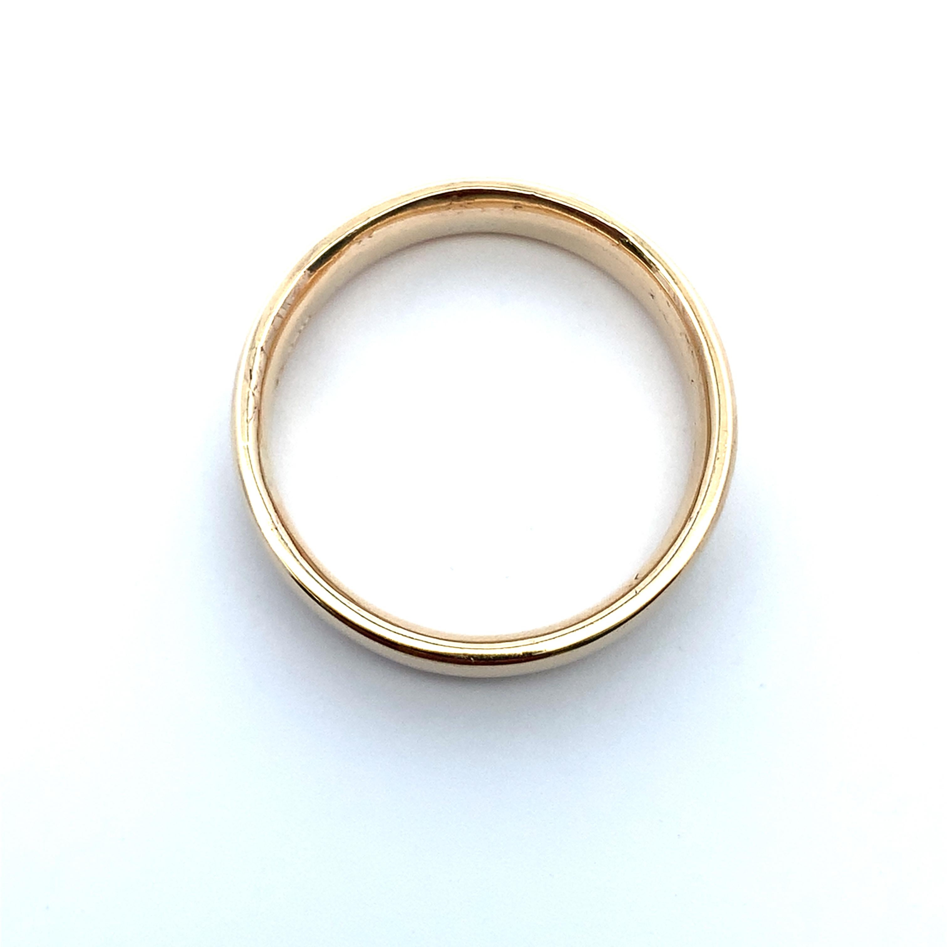 Gelbgold schlichter hochglanzpolierter Ehering 5mm für Damen oder Herren im Angebot