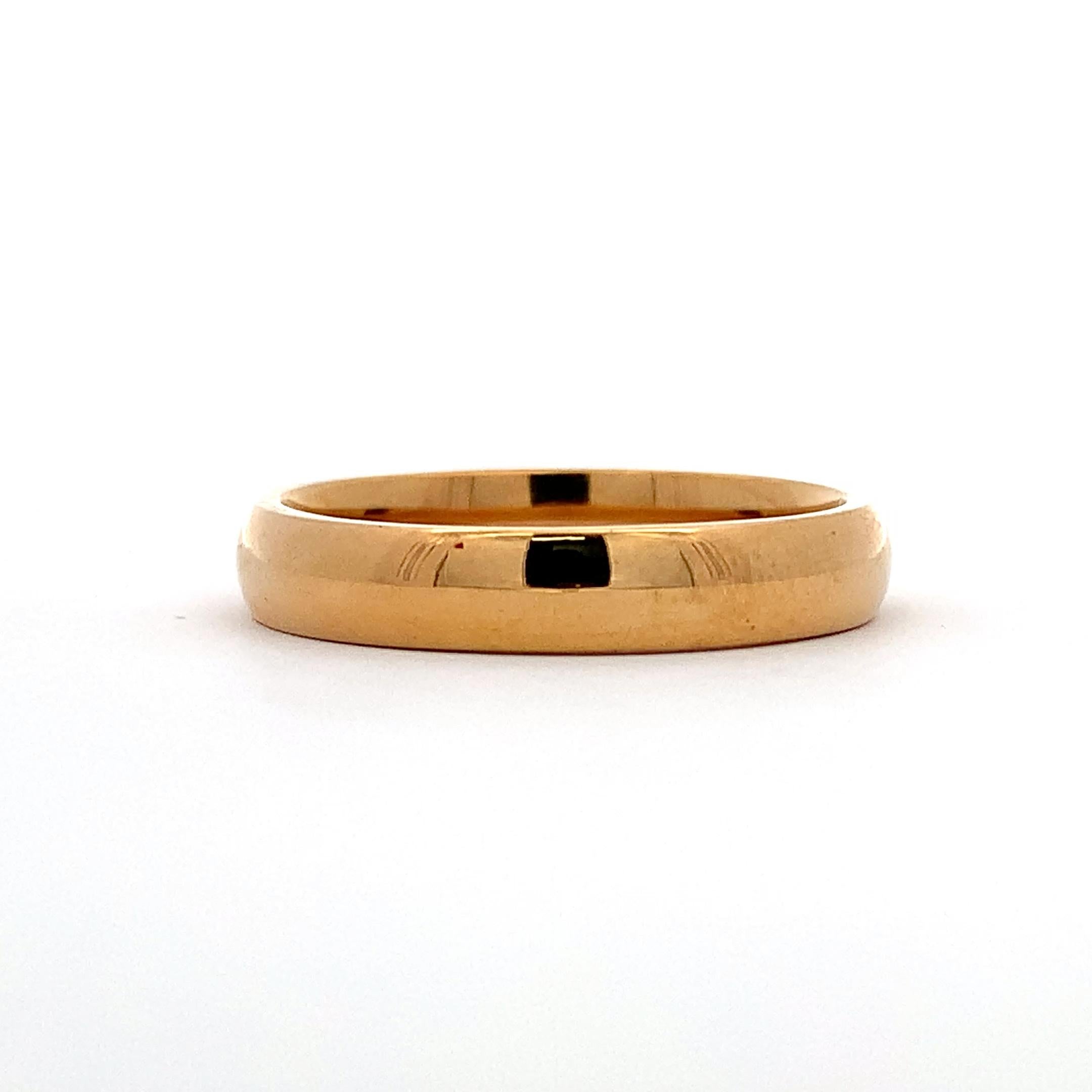 Gelbgold schlichter Ehering 4mm im Zustand „Neu“ im Angebot in London, GB